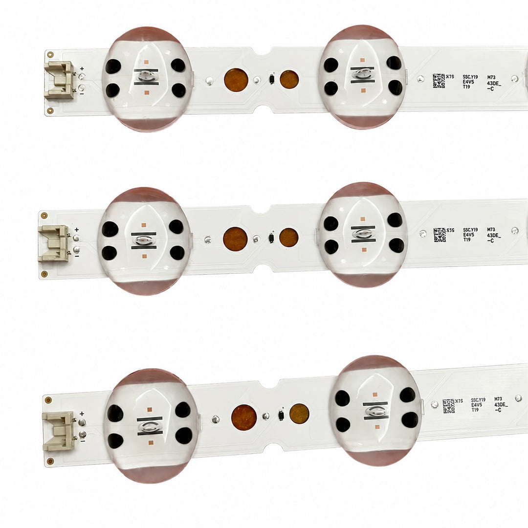 LG 43UM7300PTA LED backlight strip connector and printed code detail