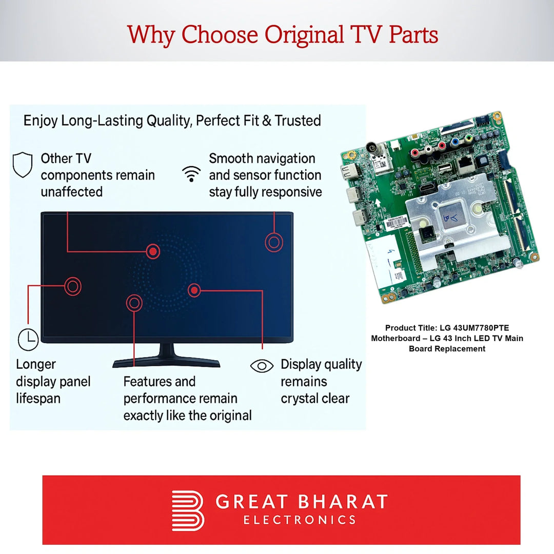 LG 43UM7780PTE Motherboard – LG 43 Inch LED TV Main Board Replacement - Great Bharat Electronics