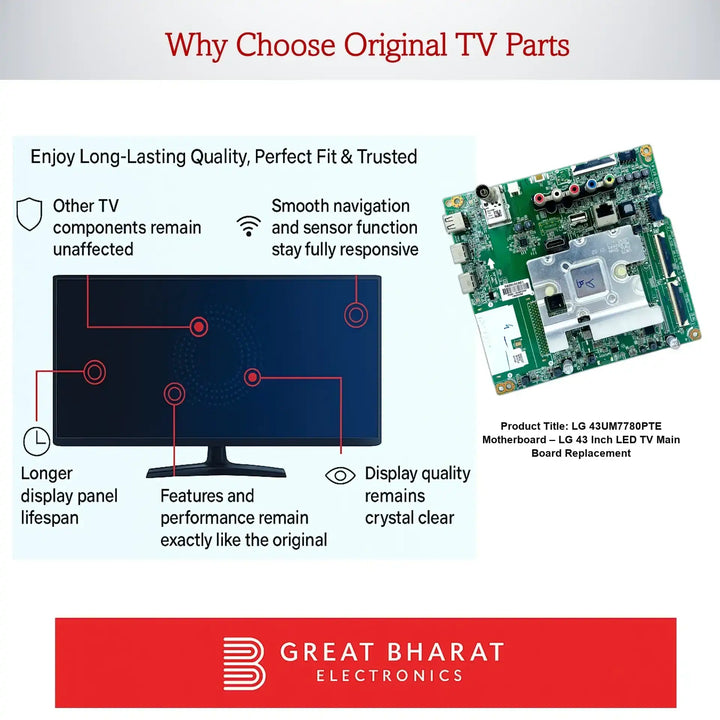 LG 43UM7780PTE Motherboard – LG 43 Inch LED TV Main Board Replacement - Great Bharat Electronics