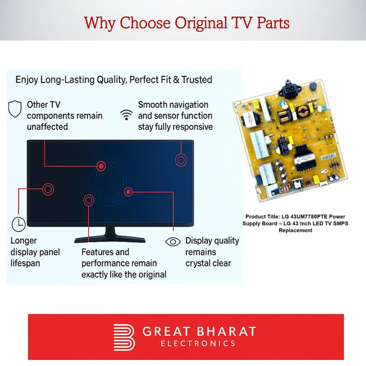 LG 43UM7780PTE Power Supply Board – LG 43 Inch LED TV SMPS Replacement - Great Bharat Electronics