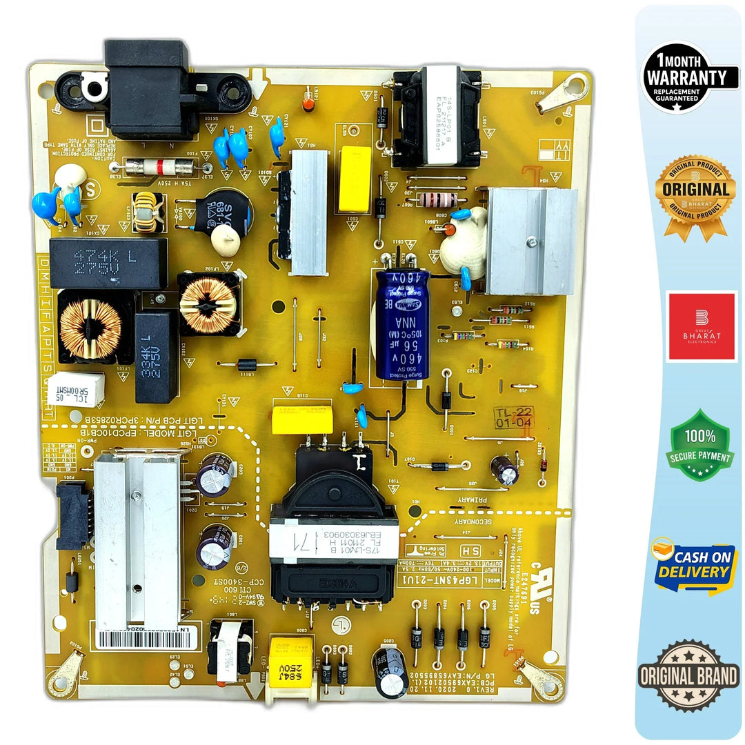 LG 43UP7740PTZ Power Supply Board – LG 43 Inch LED TV SMPS Replacement - Great Bharat Electronics