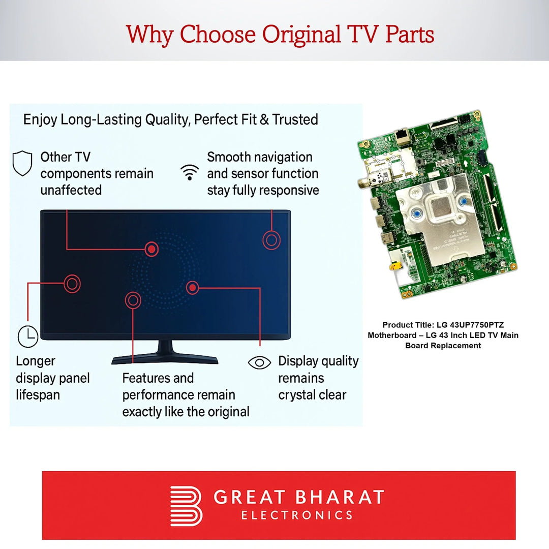 LG 43UP7750PTZ Motherboard – LG 43 Inch LED TV Main Board Replacement - Great Bharat Electronics