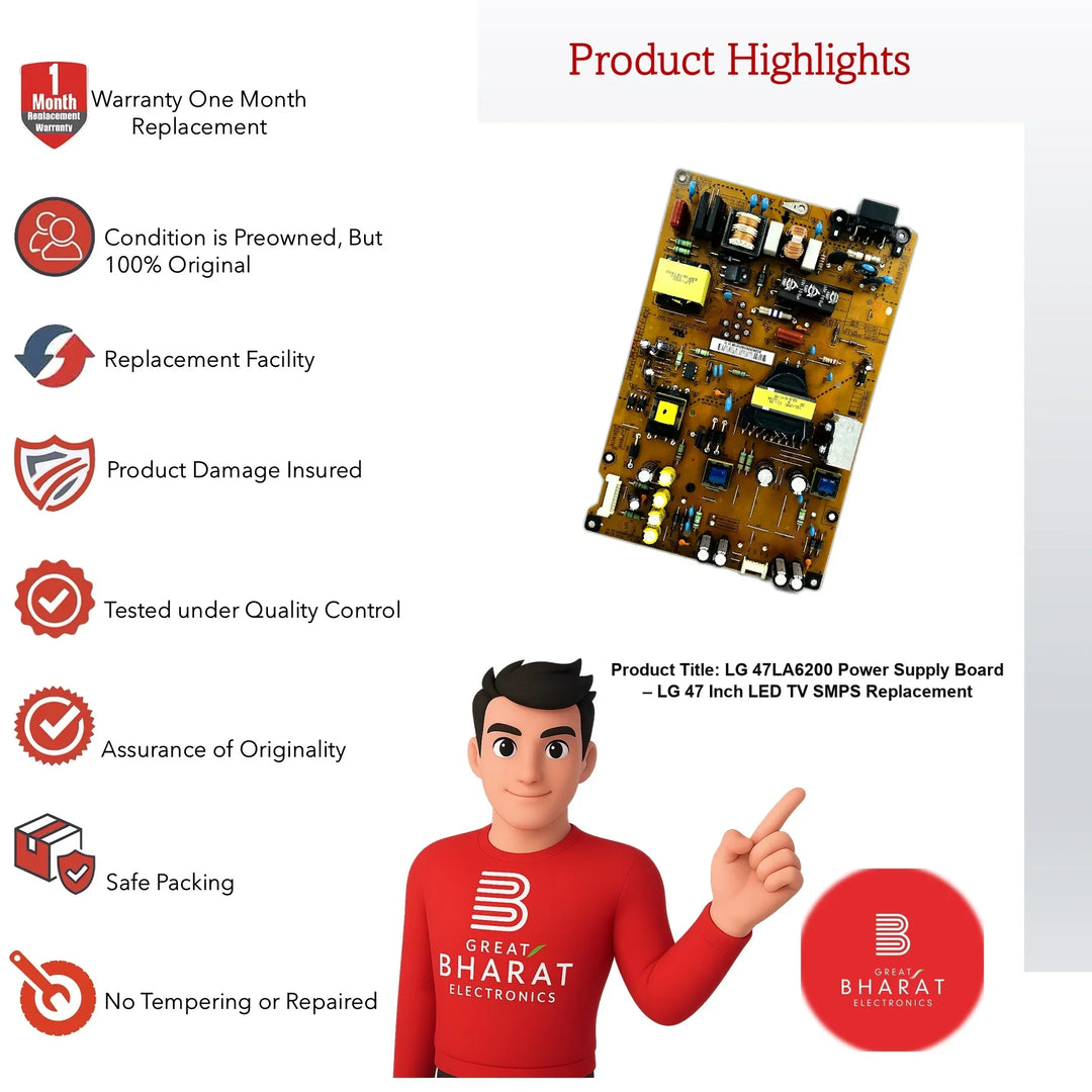 LG 47LA6200 Power Supply Board – LG 47 Inch LED TV SMPS Replacement - Great Bharat Electronics