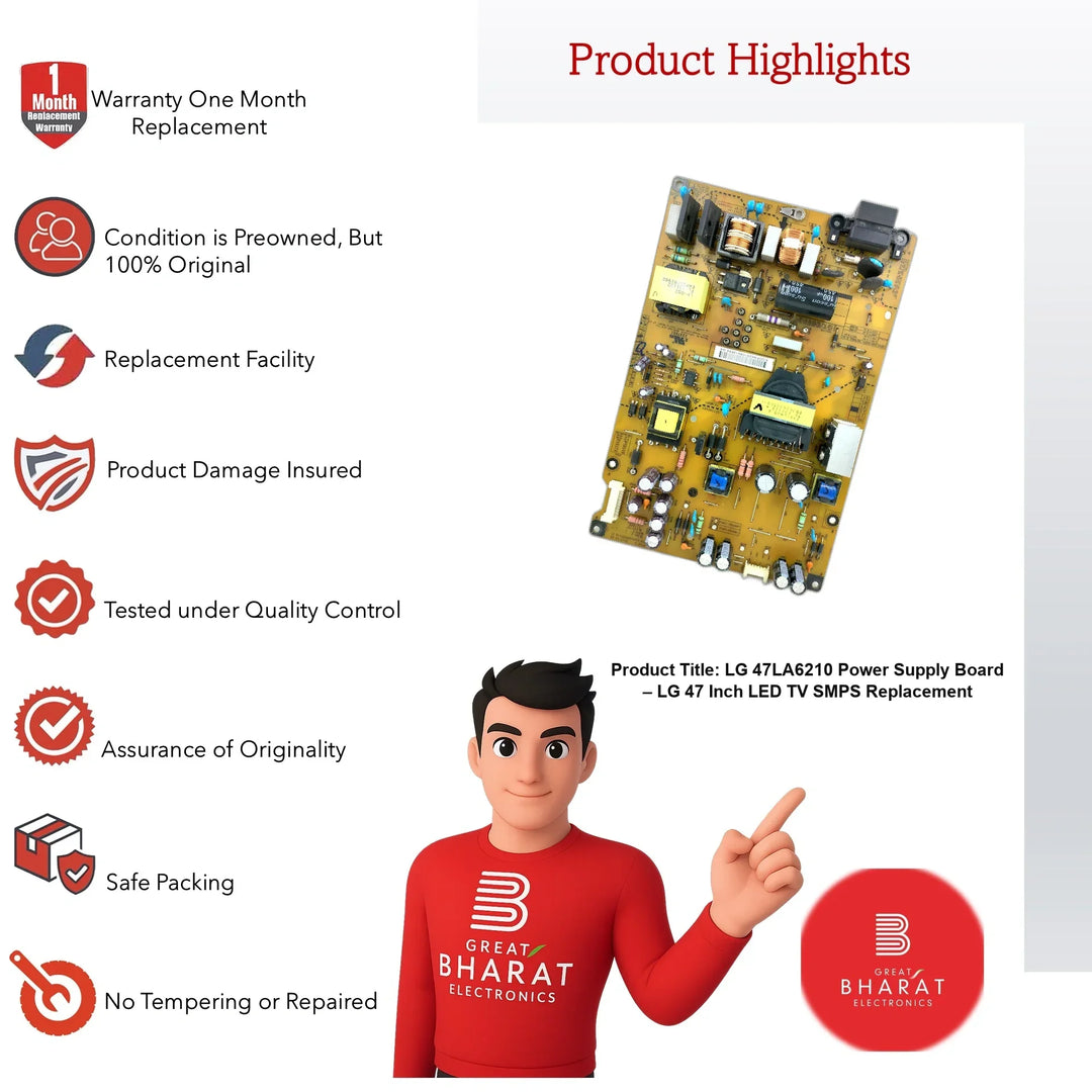 LG 47LA6210 Power Supply Board – LG 47 Inch LED TV SMPS Replacement - Great Bharat Electronics