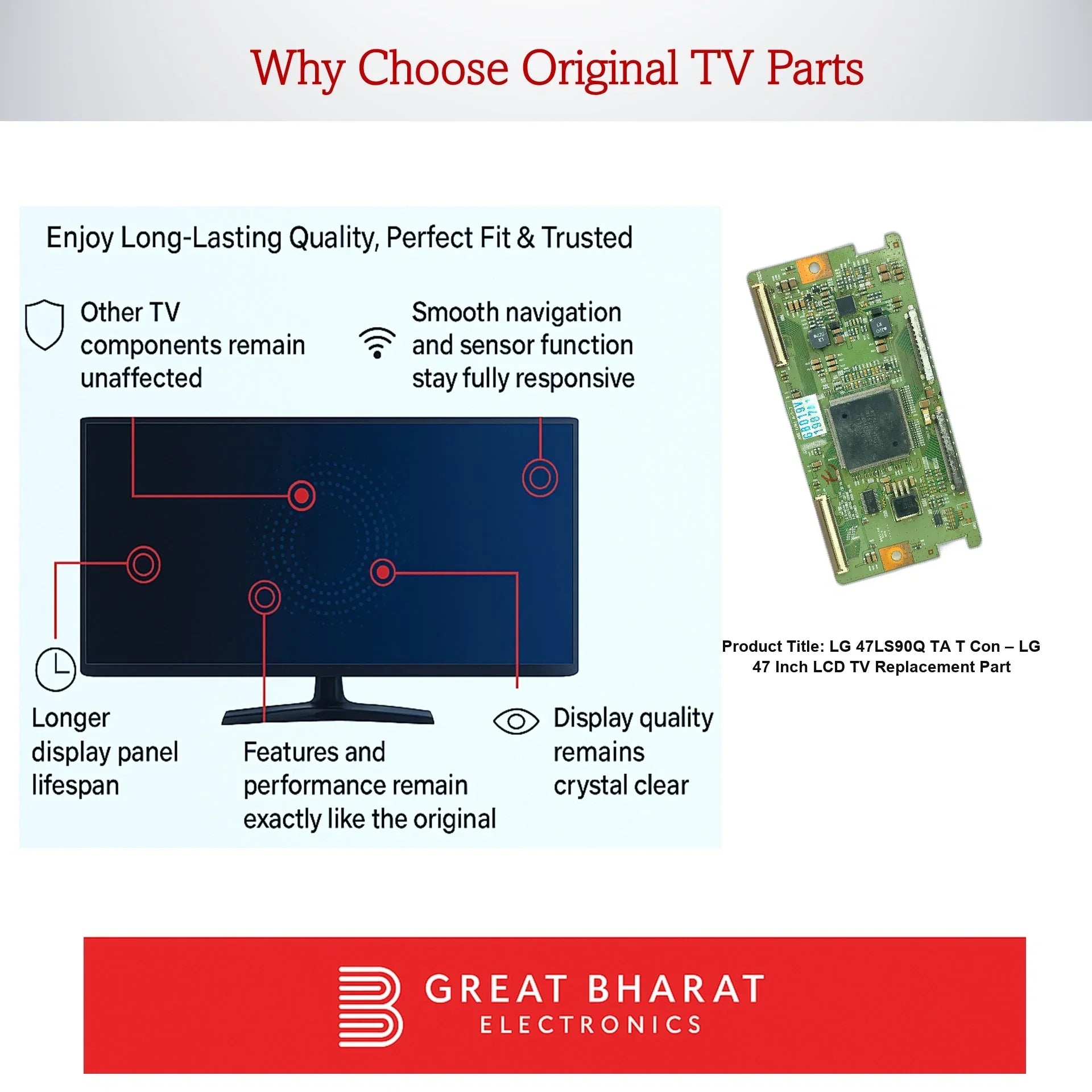 LG 47LS90Q-TA T-Con Board – LG 47 Inch LCD TV Replacement Part - Great Bharat Electronics