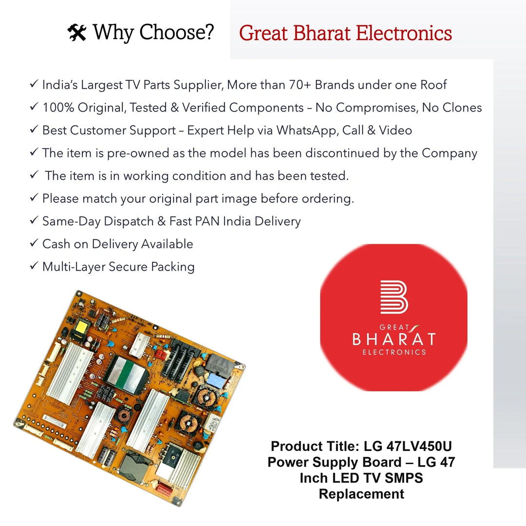 LG 47LV450U Power Supply Board – LG 47 Inch LED TV SMPS Replacement - Great Bharat Electronics