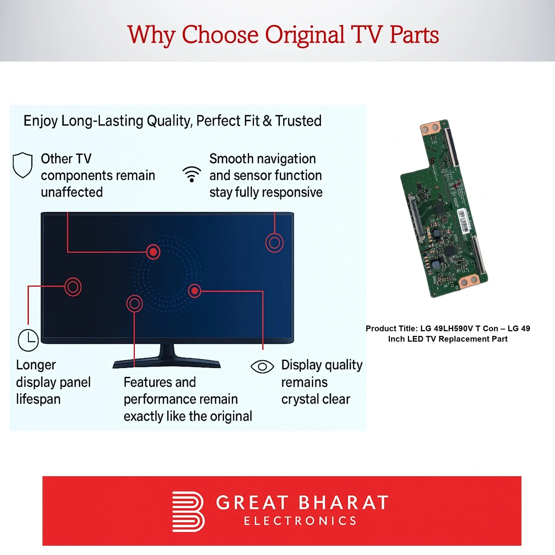 LG 49LH590V T-Con Board – LG 49 Inch LED TV Replacement Part - Great Bharat Electronics