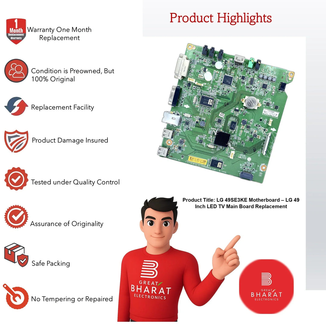 LG 49SE3KE Motherboard – LG 49 Inch LED TV Main Board Replacement - Great Bharat Electronics