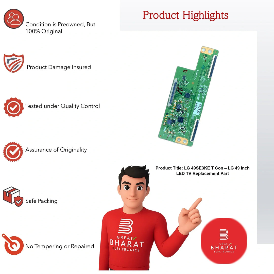LG 49SE3KE T-Con Board – LG 49 Inch LED TV Replacement Part - Great Bharat Electronics