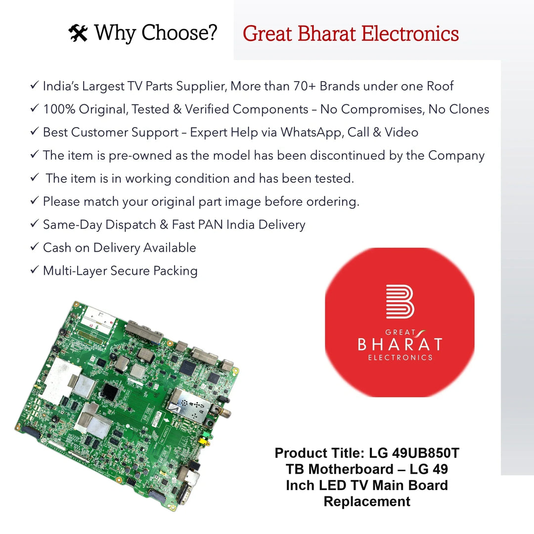 LG 49UB850T-TB Motherboard – LG 49 Inch LED TV Main Board Replacement - Great Bharat Electronics