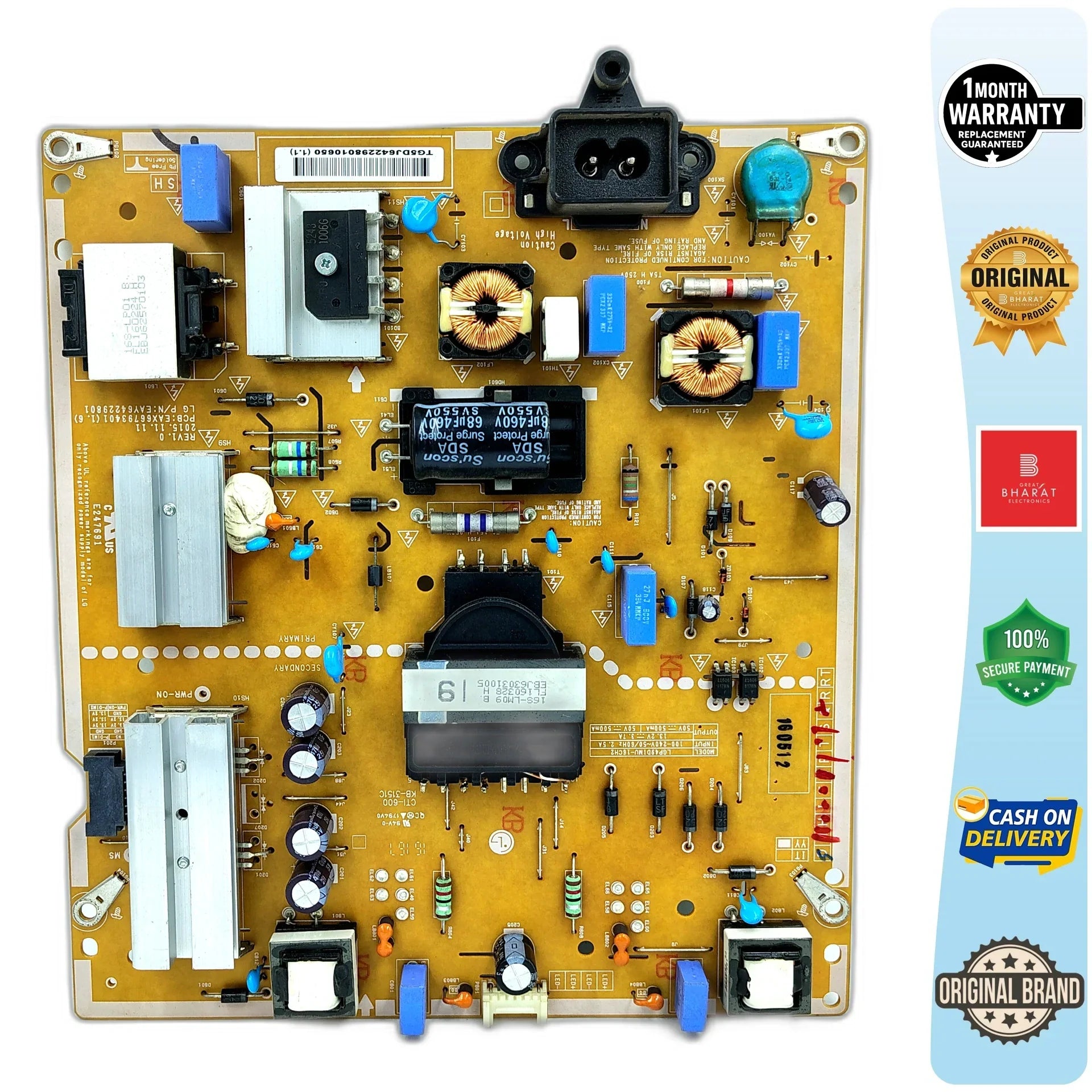 LG 49UH650T Power Supply Board – LG 49 Inch LED TV SMPS Replacement - Great Bharat Electronics