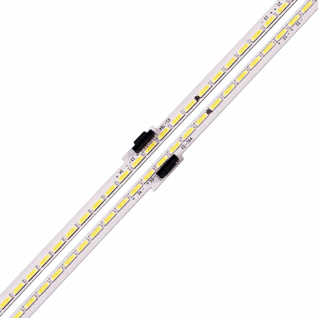Close-up of LG 49UH850T backlight strip connector and center joint