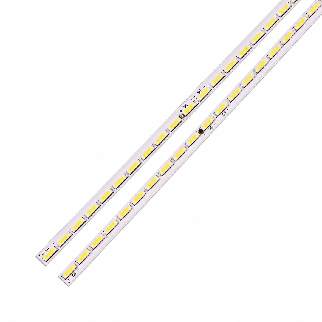 LG 49UH850V LED backlight strip layout showing 66 LEDs per strip