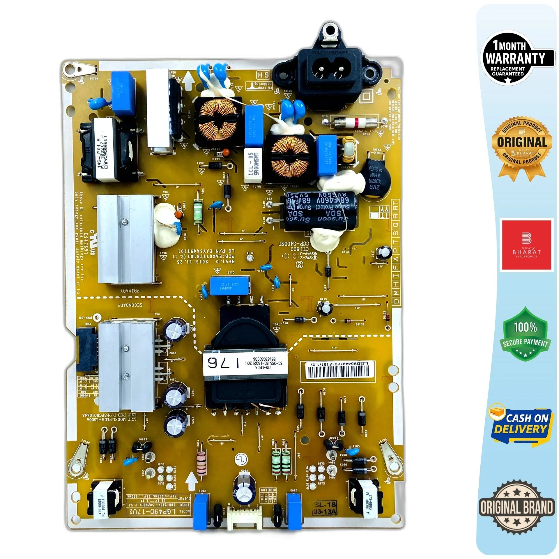 LG 49UJ670V Power Supply Board – LG 49 Inch LED TV SMPS Replacement - Great Bharat Electronics