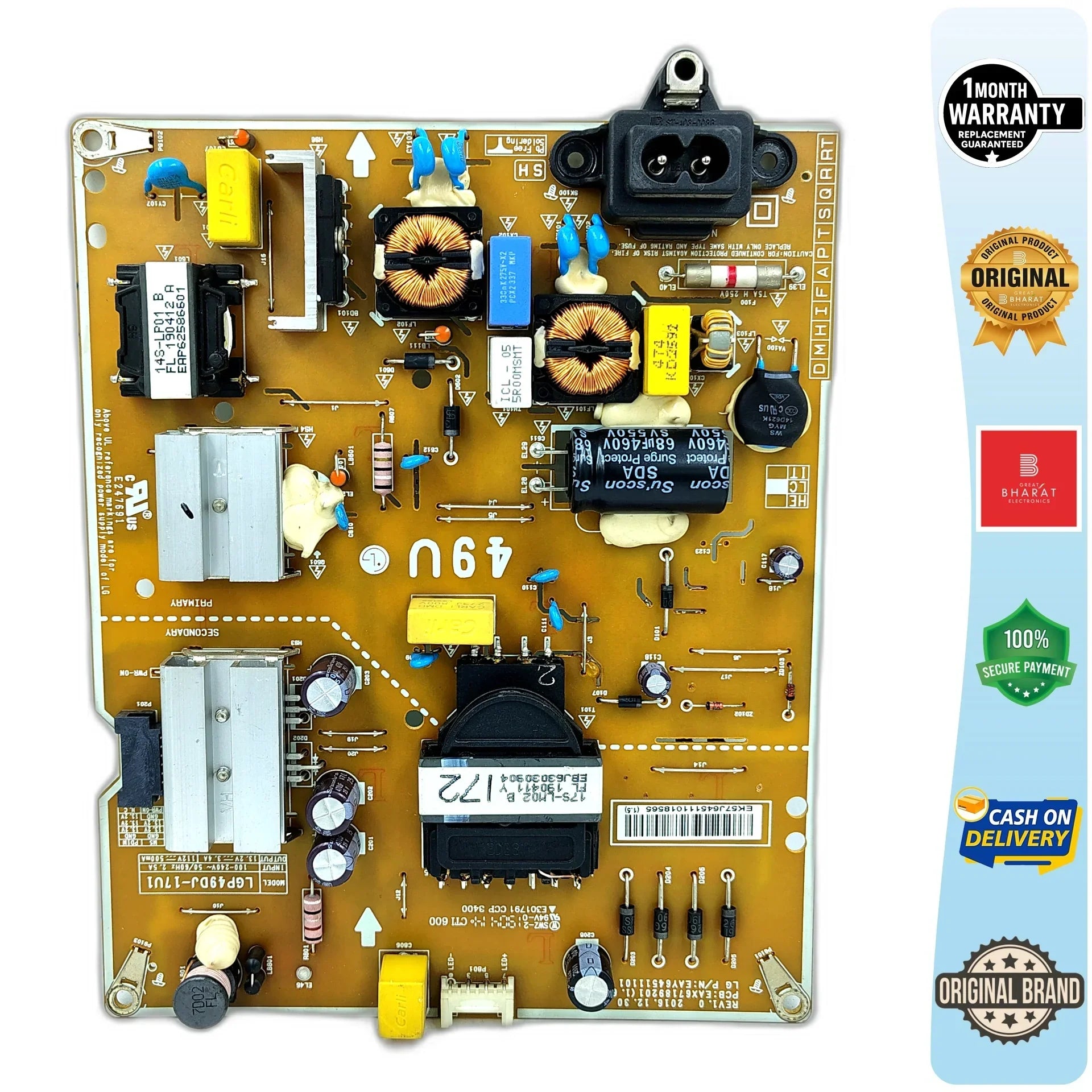 LG 49UM7300PTA Power Supply Board – LG 49 Inch LED TV SMPS Replacement - Great Bharat Electronics