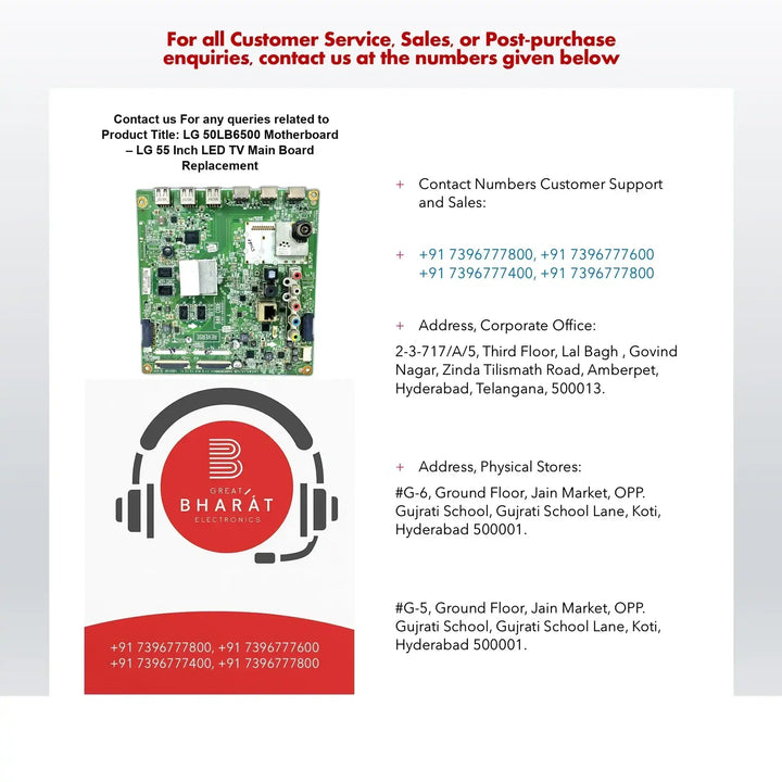 LG 50LB6500 Motherboard – LG 55 Inch LED TV Main Board Replacement - Great Bharat Electronics