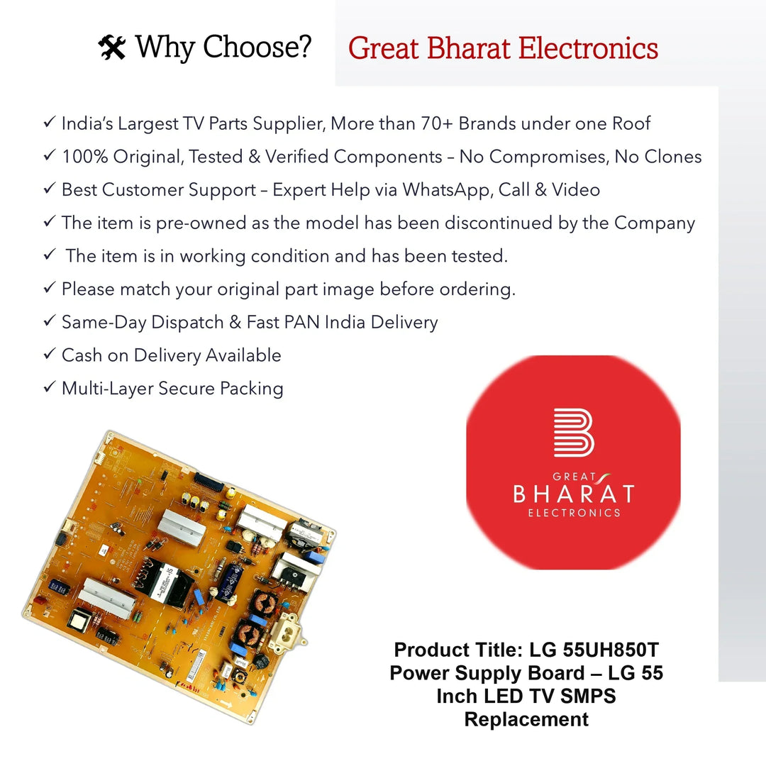 LG 55UH850T Power Supply Board – LG 55 Inch LED TV SMPS Replacement - Great Bharat Electronics