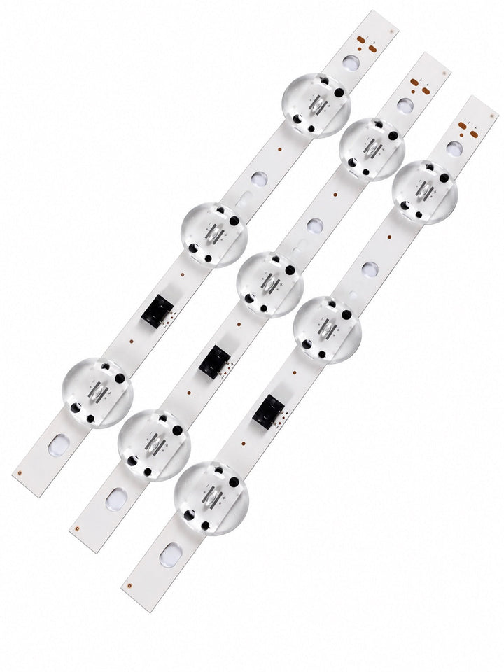 LG 55UK6200PLA LED backlight strip set close-up showing 3 strips and connectors