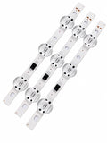 LG 55UK6300YVB LED backlight strip set close-up showing 3 strips and connectors