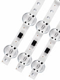 LG 55UK6550PUB LED backlight strips close-up showing connector, polarity and LED lenses