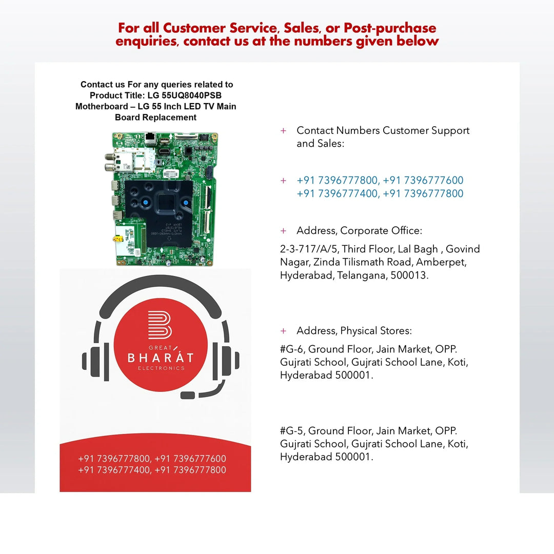 LG 55UQ8040PSB Motherboard – LG 55 Inch LED TV Main Board Replacement - Great Bharat Electronics