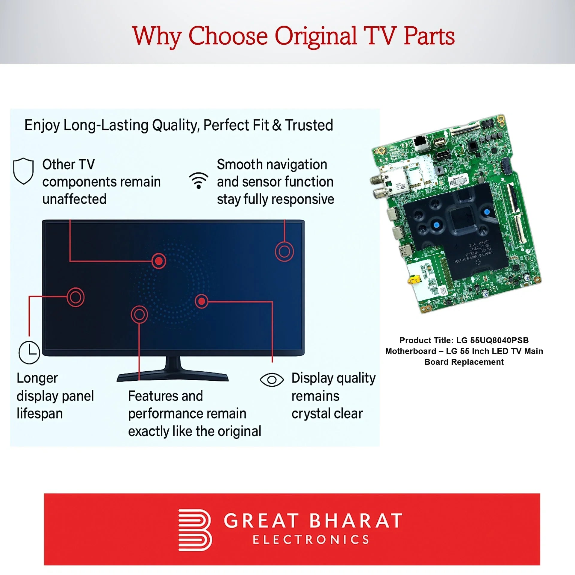 LG 55UQ8040PSB Motherboard – LG 55 Inch LED TV Main Board Replacement - Great Bharat Electronics