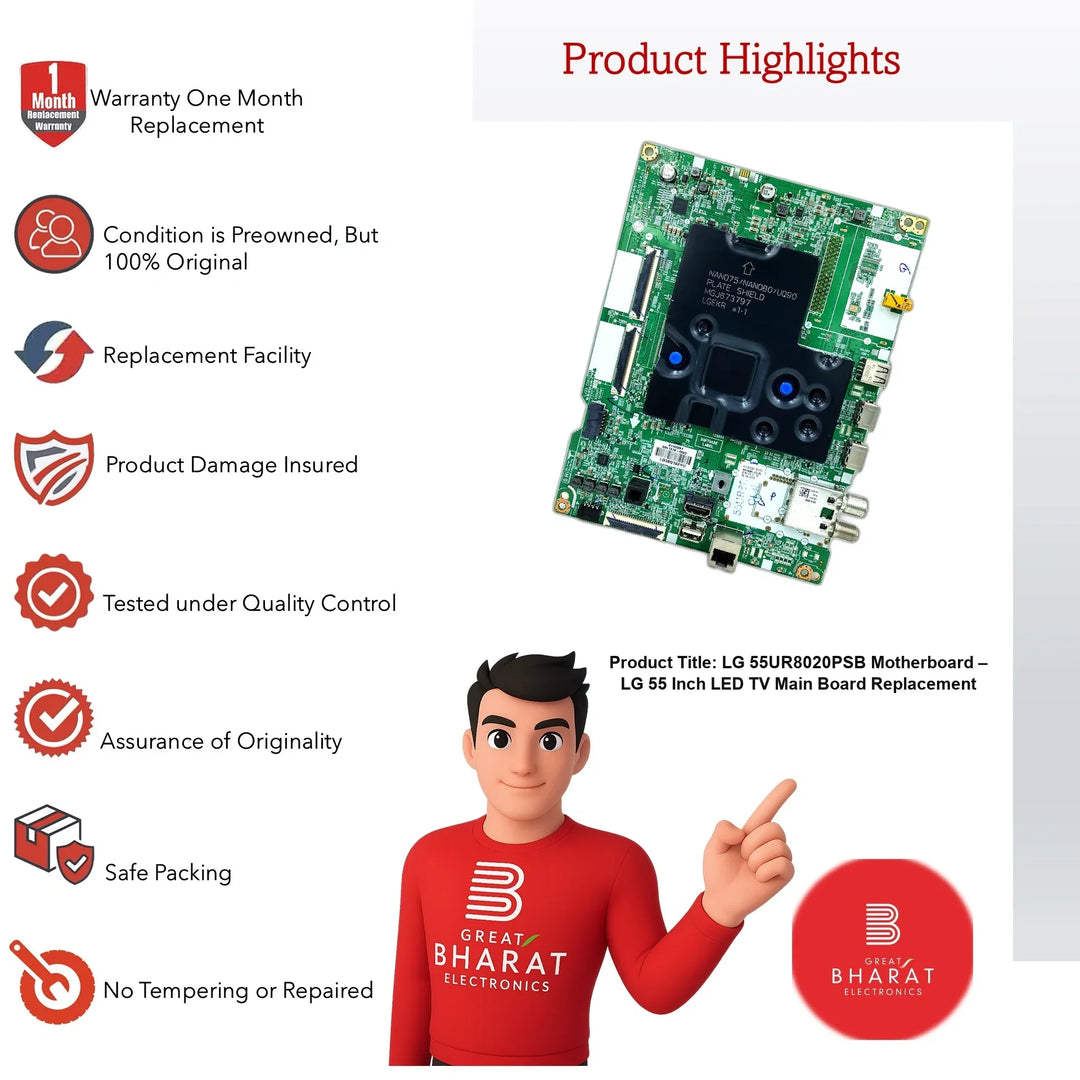 LG 55UR8020PSB Motherboard – LG 55 Inch LED TV Main Board Replacement - Great Bharat Electronics