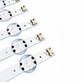 LG 65UM7300PTA LED TV backlight strip connectors and LED lenses close-up