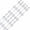 LG 65UM7300PTA five LED backlight strips showing lenses, connectors and PCB markings