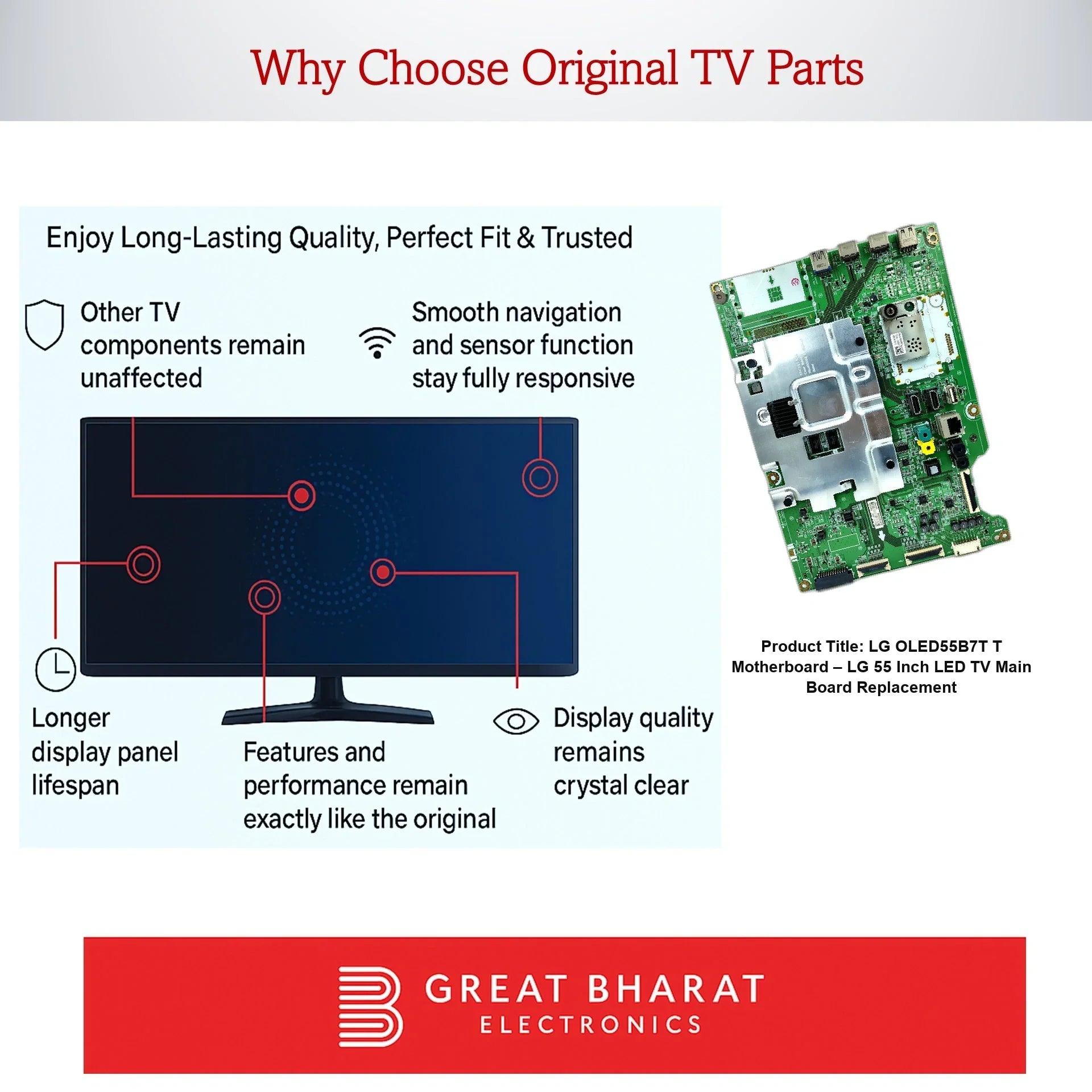 LG OLED55B7T-T Motherboard – LG 55 Inch LED TV Main Board Replacement - Great Bharat Electronics