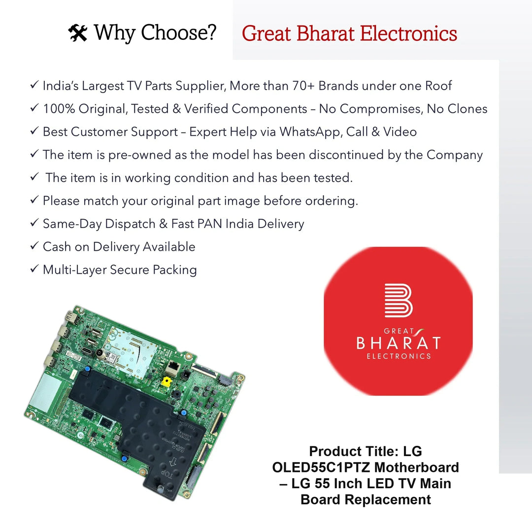 LG OLED55C1PTZ Motherboard – LG 55 Inch LED TV Main Board Replacement - Great Bharat Electronics
