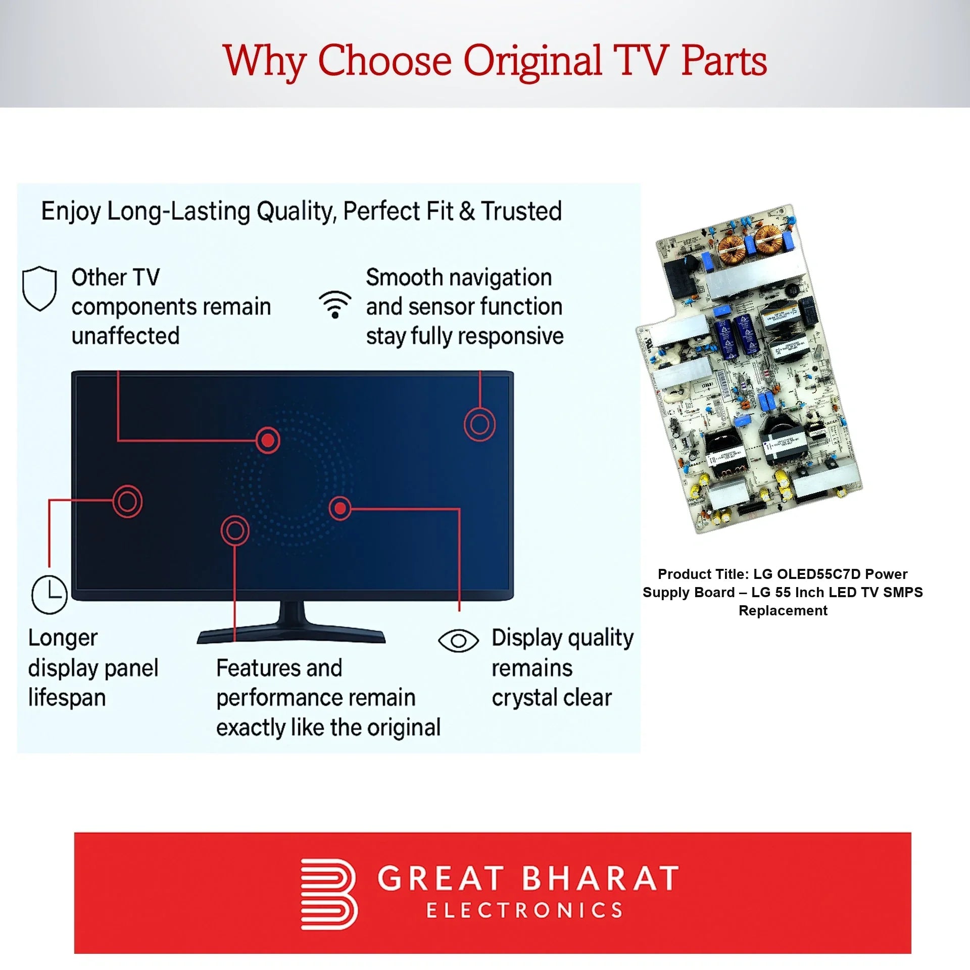 LG OLED55C7D Power Supply Board – LG 55 Inch LED TV SMPS Replacement - Great Bharat Electronics