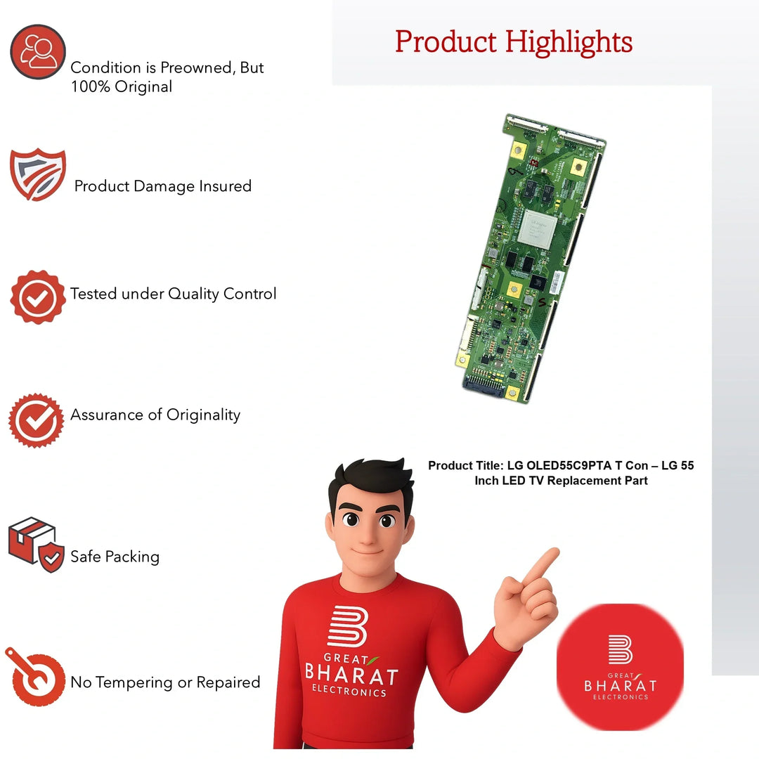 LG OLED55C9PTA T-Con Board – LG 55 Inch LED TV Replacement Part - Great Bharat Electronics