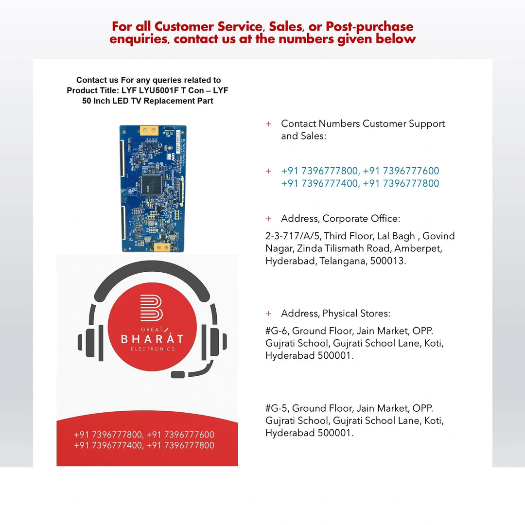 LYF LYU5001F T-Con Board – LYF 50 Inch LED TV Replacement Part - Great Bharat Electronics