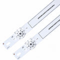 Mi L40M5-5AIN LED backlight strip close-up of lens, rear-side print and PCB end
