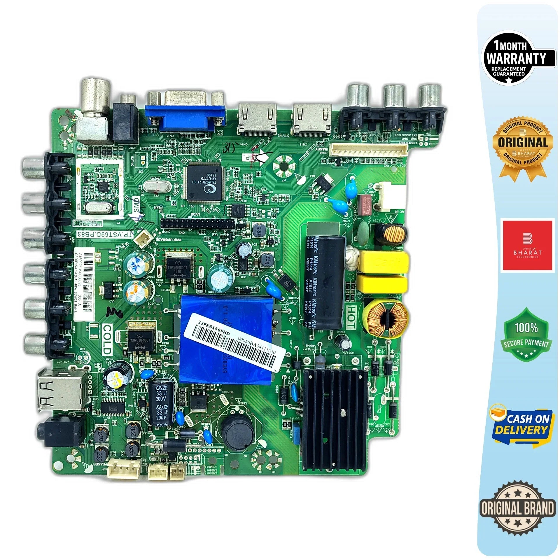 Micromax 32FK6156FHD Motherboard – Micromax 32 Inch LED TV Main Board Replacement - Great Bharat Electronics