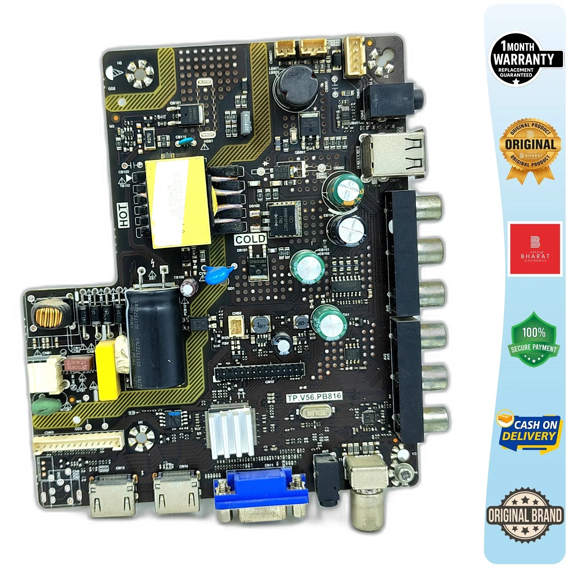 Micromax 32V1555HD Motherboard – Micromax 32 Inch LED TV Main Board Replacement - Great Bharat Electronics