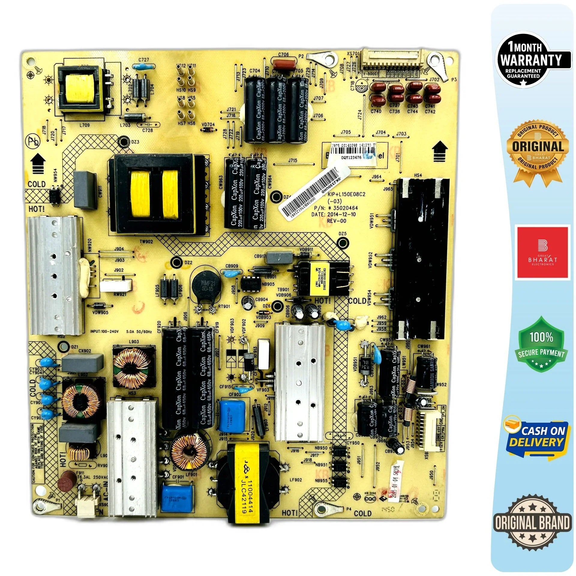 Micromax 50K2330UHD Power Supply Board – Micromax 50 Inch LED TV SMPS Replacement - Great Bharat Electronics