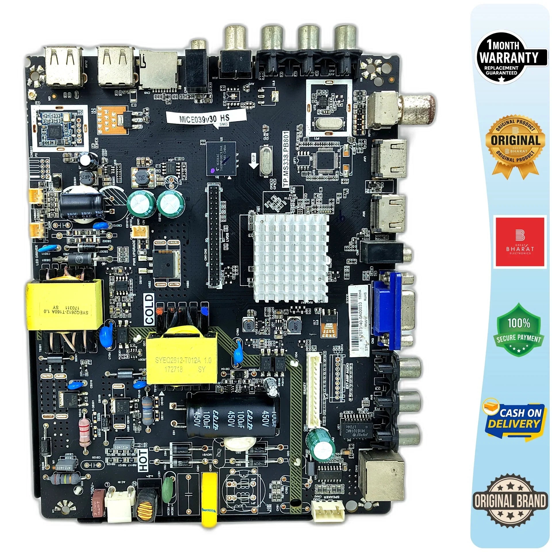 Mitashi MIDEO39V30 Motherboard – Mitashi 39 Inch LED TV Main Board Replacement - Great Bharat Electronics