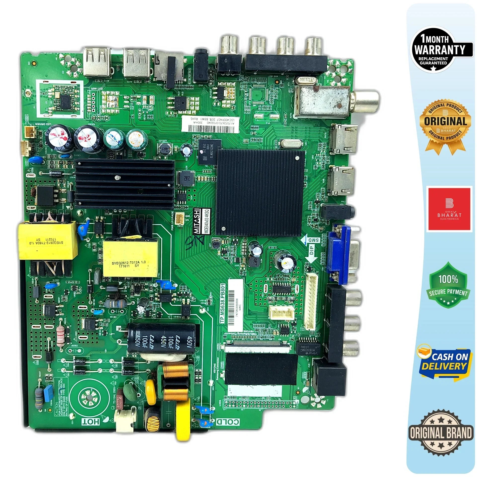 Mitashi MIDEO40V03 Motherboard – Mitashi 40 Inch LED TV Main Board Replacement - Great Bharat Electronics