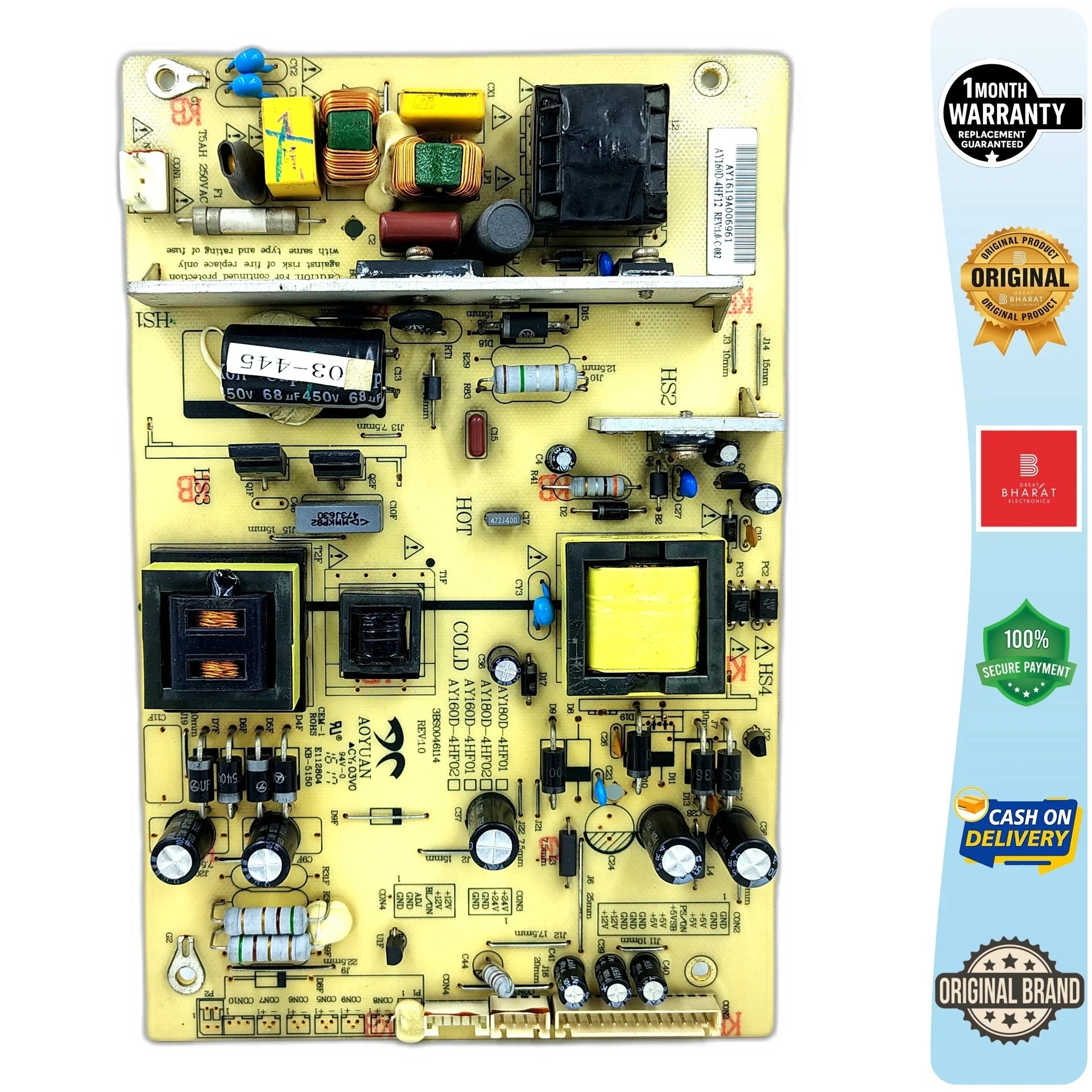 Mitashi MIDEO50UD5 Power Supply Board – Mitashi 50 Inch LED TV SMPS Replacement - Great Bharat Electronics