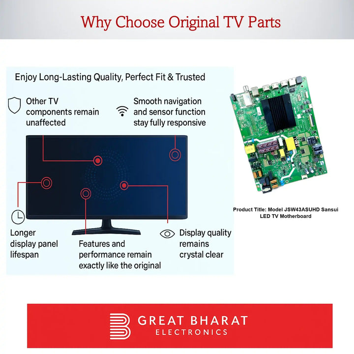 Model JSW43ASUHD Sansui LED TV Motherboard - Great Bharat Electronics