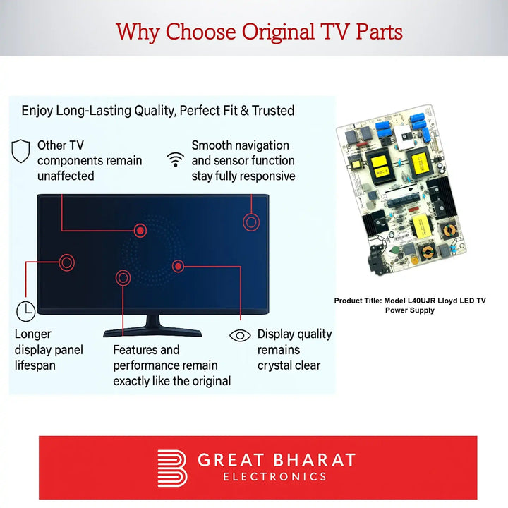 Model L40UJR Lloyd LED TV Power Supply - Great Bharat Electronics