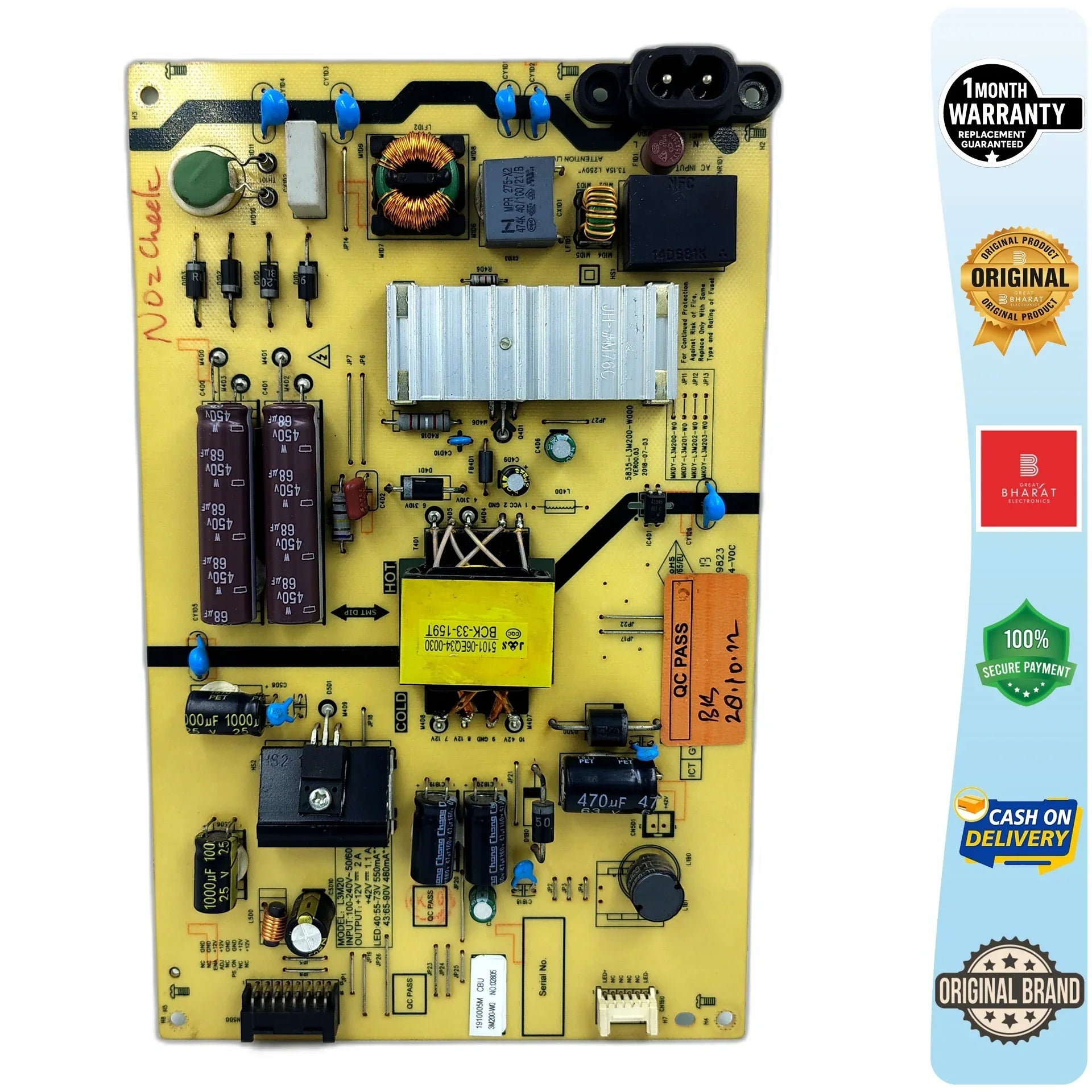 Motorola 43SAFHDM Power Supply Board – Motorola 43 Inch LED TV SMPS Replacement - Great Bharat Electronics