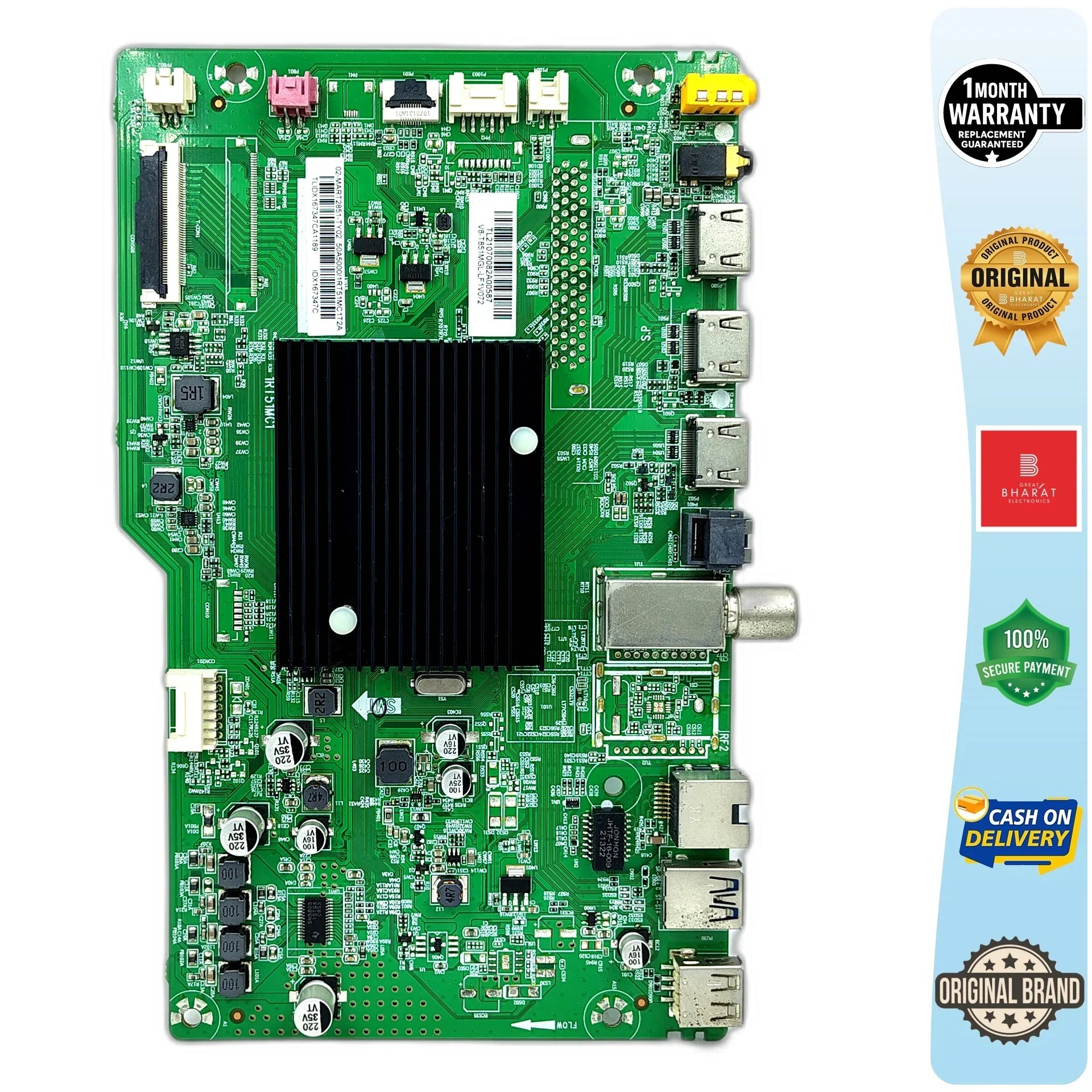 Motorola 50UHDAQMDT5Q Motherboard – Motorola 50 Inch LED TV Main Board Replacement - Great Bharat Electronics