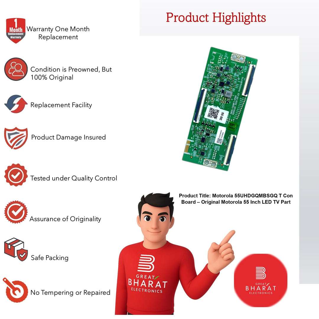 Motorola 55UHDGQMBSGQ T-Con Board – Original Motorola 55 Inch LED TV Part