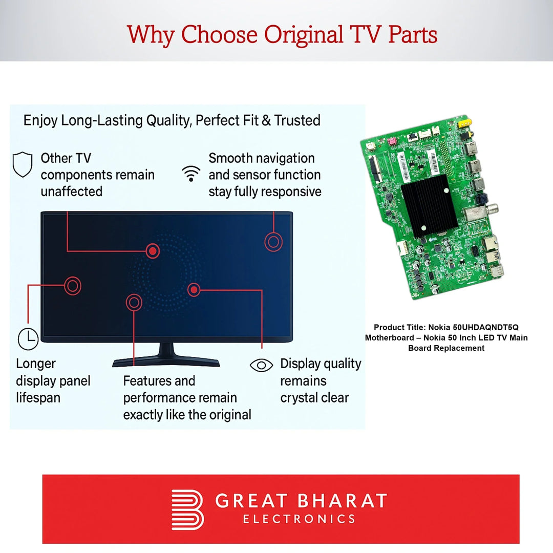 Nokia 50UHDAQNDT5Q Motherboard – Nokia 50 Inch LED TV Main Board Replacement - Great Bharat Electronics