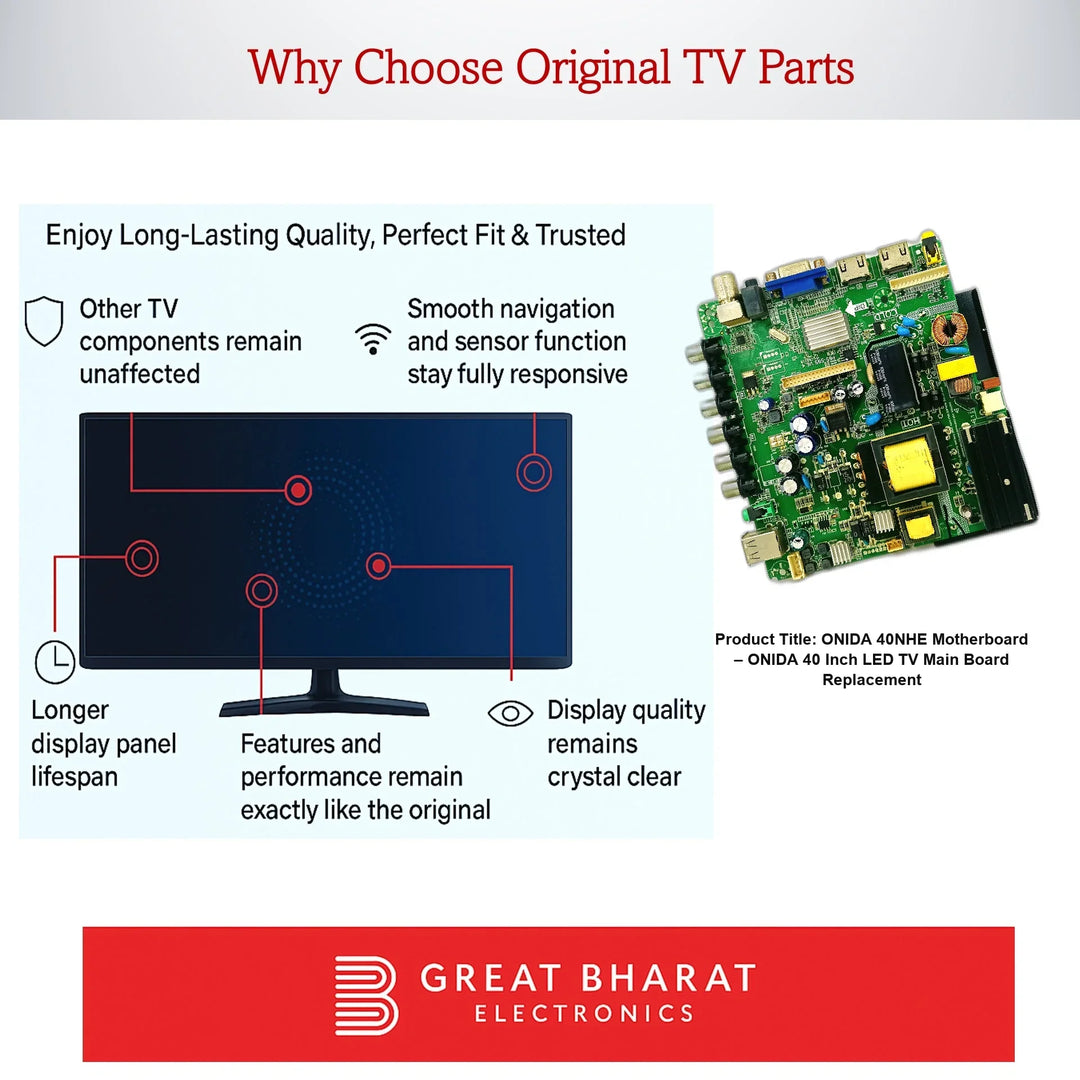 Onida 40NHE Motherboard – Onida 40 Inch LED TV Main Board Replacement - Great Bharat Electronics