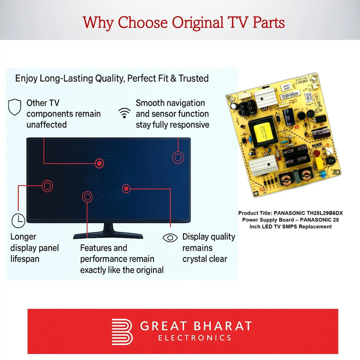 Panasonic TH28L29B6DX Power Supply Board – Panasonic 28 Inch LED TV SMPS Replacement - Great Bharat Electronics