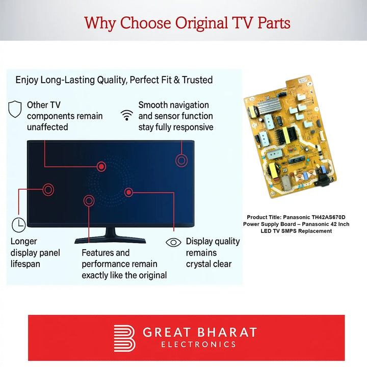 Panasonic TH42AS670D Power Supply Board – Panasonic 42 Inch LED TV SMPS Replacement - Great Bharat Electronics